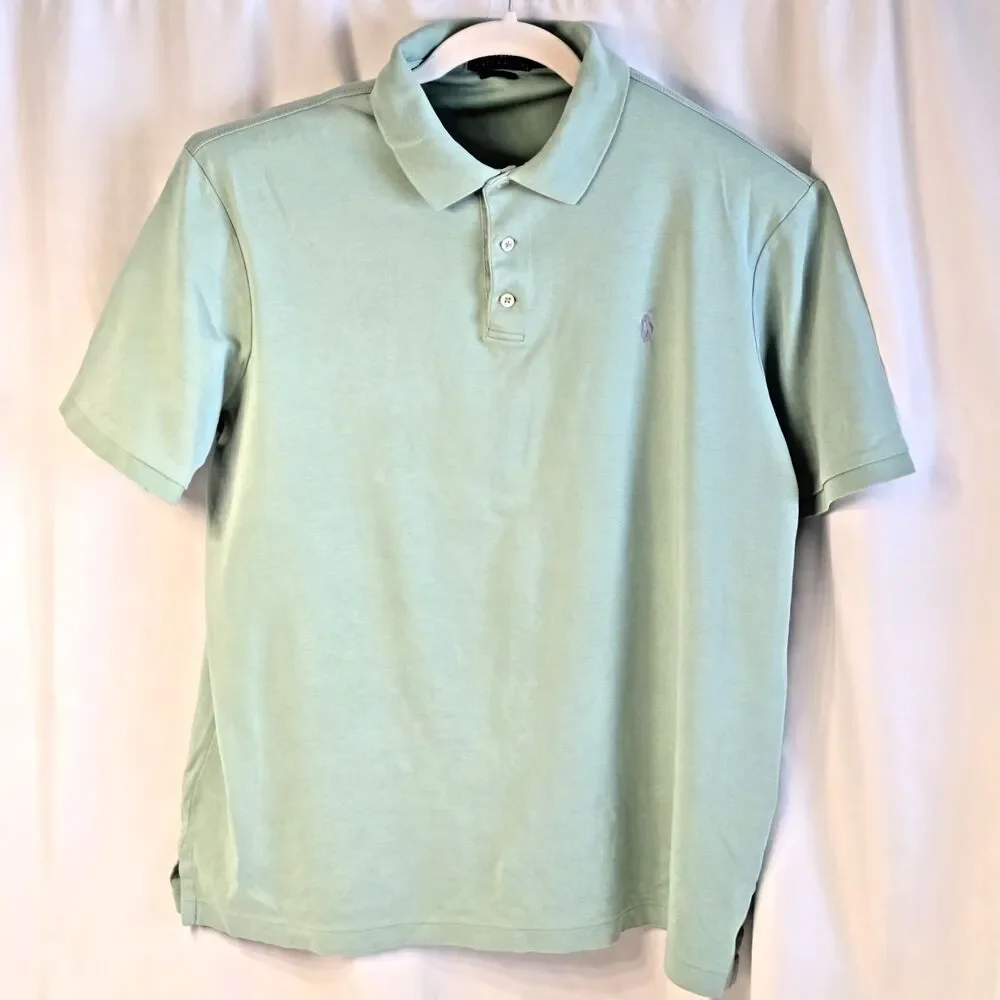 Polo Ralph Lauren Classic Fit Polo Shirt –‎ Size XL – Jade Green with Lilac Lo